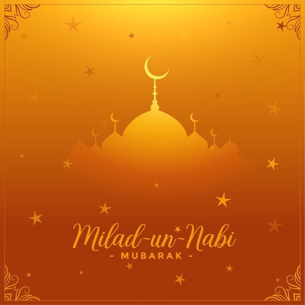 Milad un nabi islamitische festival kaart gouden achtergrond