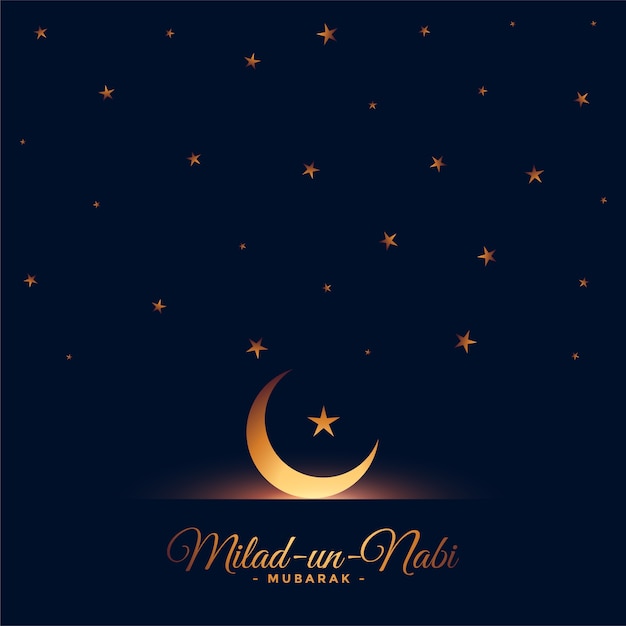 Milad un nabi moon and stars mooie wenskaart
