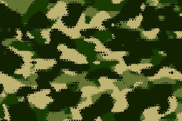Gratis vector militaire camouflagetextuur in groen schaduwpatroon