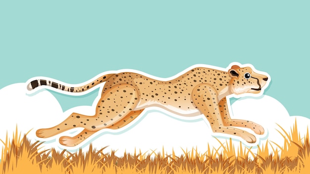 Gratis vector miniatuurontwerp met rennende luipaard