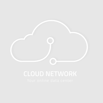 Minimaal cloud icoon vector digitaal netwerksysteem