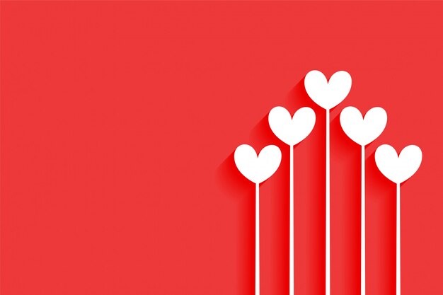 Minimaal gelukkig de harten van de achtergrond valentijnskaartendag ontwerp