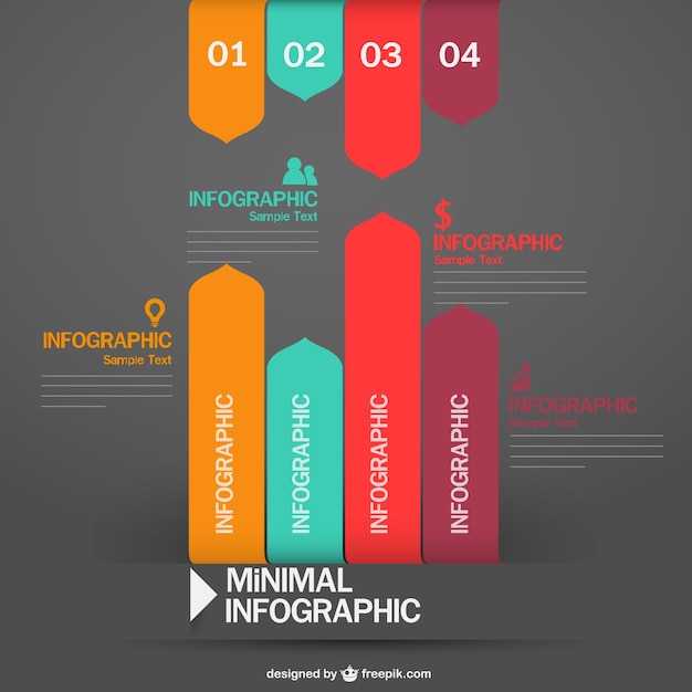 Gratis vector minimaal infographic ontwerp