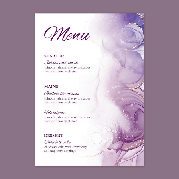 Minimaal trouwmenu