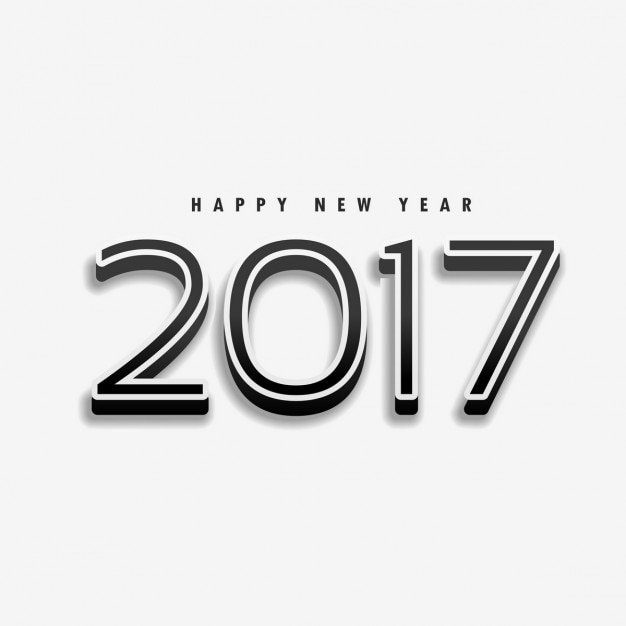 Gratis vector minimal 2017 tekst stijl op witte achtergrond voor het nieuwe jaar vakantie