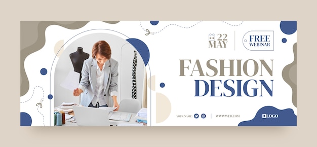 Gratis vector minimal fashion atelier facebook cover