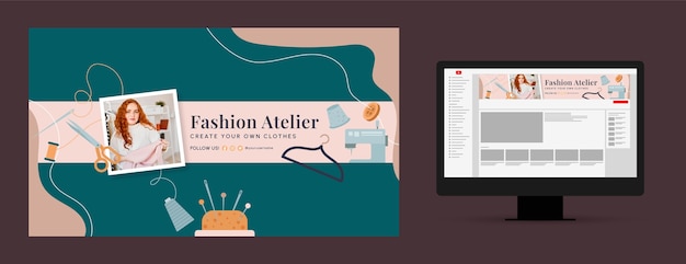 Minimal fashion atelier youtube channel art