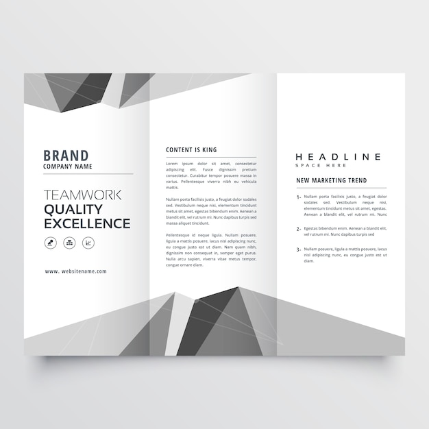 Gratis vector minimal grijs driebladige brochure design template