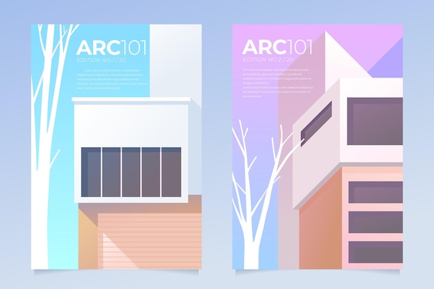 Gratis vector minimale architectuur omvat collectie