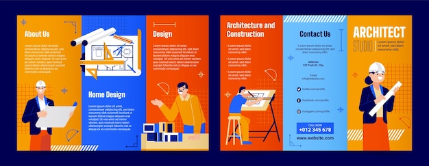 Gratis vector minimale architectuur projectbrochure