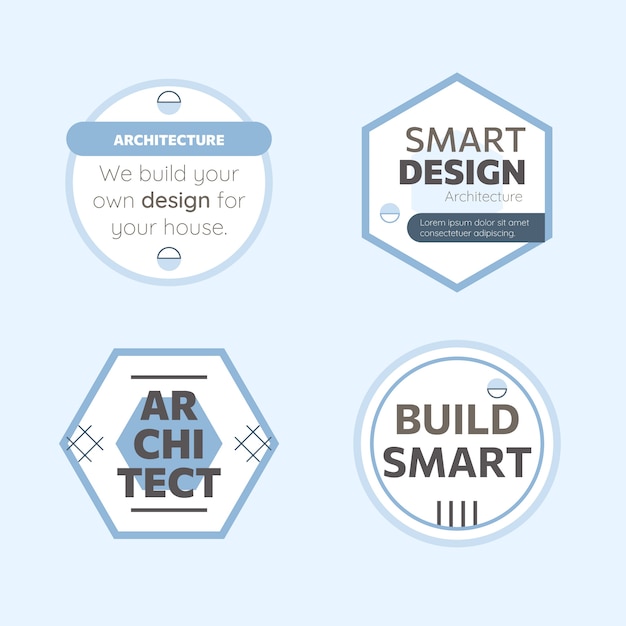 Gratis vector minimale architectuurprojectlabels