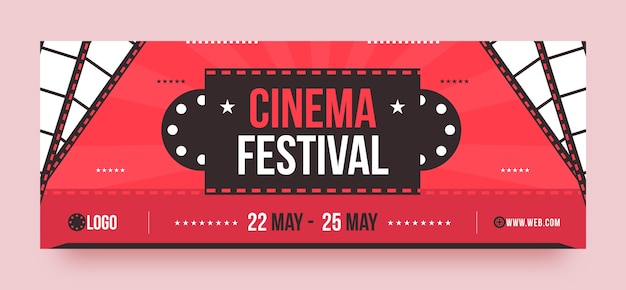 Gratis vector minimale cinema festival facebook cover