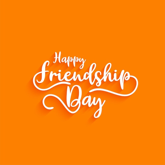 Minimale elegante Happy Friendship day tekstontwerp gele kleur achtergrond