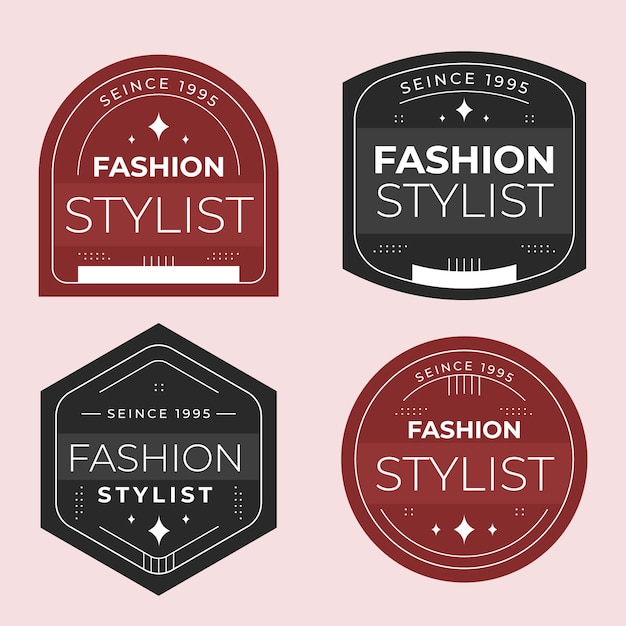 Gratis vector minimale fashion stylist etiketten sjabloon