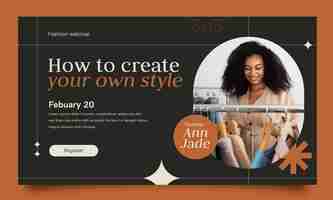 Gratis vector minimale fashion stylist webinar sjabloon