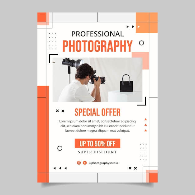 Gratis vector minimale fotostudio poster