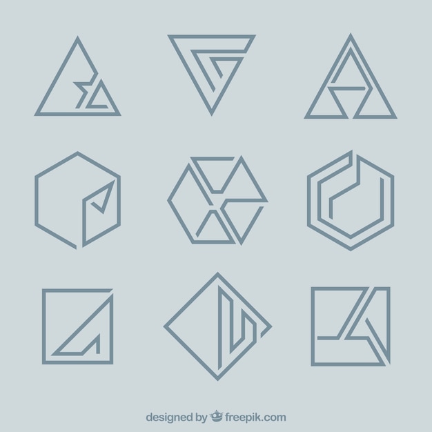 Gratis vector minimale geometrische monoline logo's