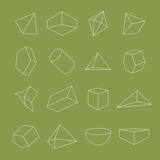 Minimale geometrische vormen op groene achtergrondset