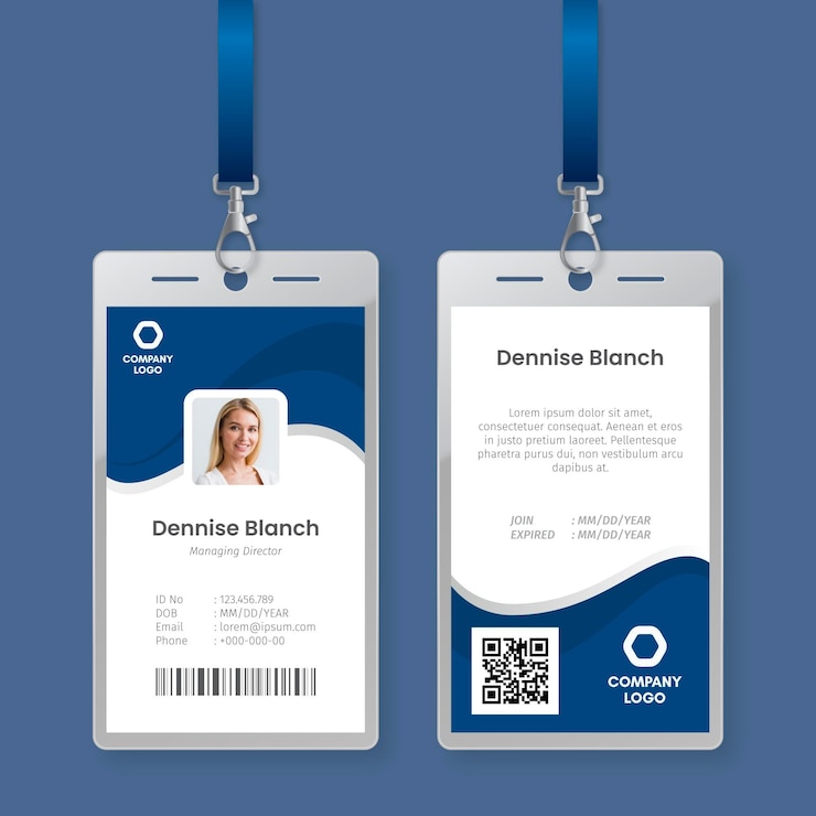Gratis Vector minimale id-kaarten sjabloonstijl