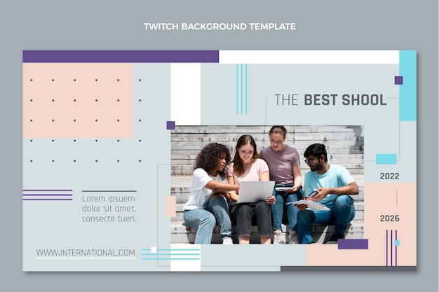 Minimale internationale school twitch-achtergrond