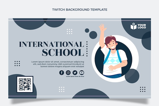 Minimale internationale school twitch-achtergrond