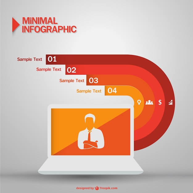 Gratis vector minimale internet marketing infographic