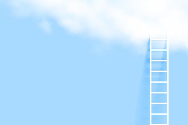 Minimale ladder en realistische wolkenachtergrond