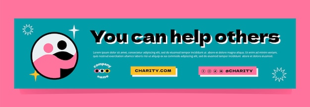 Gratis vector minimale liefdadigheidsevenement twitch banner