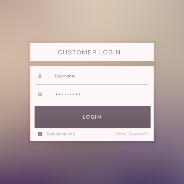 minimale login formulier template ontwerp voor de website en applicaties