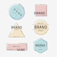 Gratis vector minimale logo-collectie met pastelkleuren