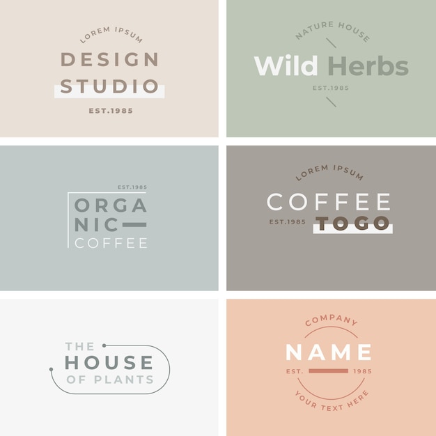 Minimale logo-collectie met pastelkleuren