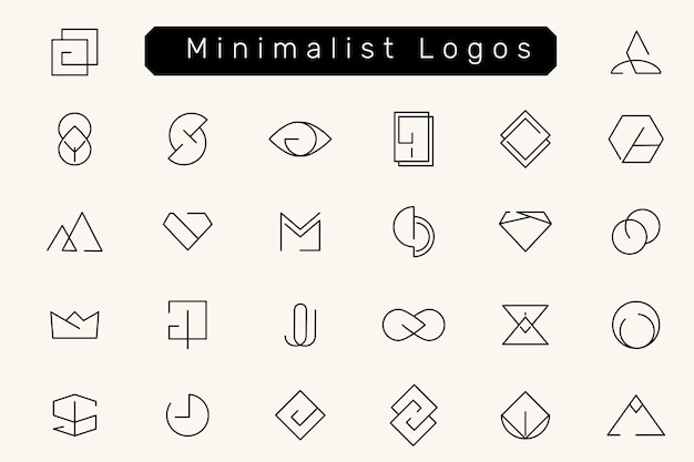 Minimale logo-ontwerpen ingesteld