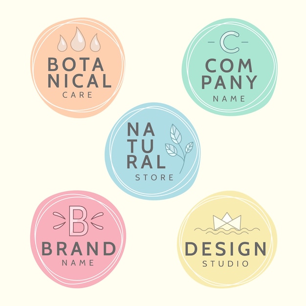 Minimale logo set met pastel kleuren