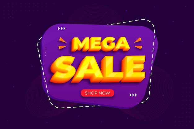 Gratis vector minimale mega verkoop 3d ontwerp achtergrond