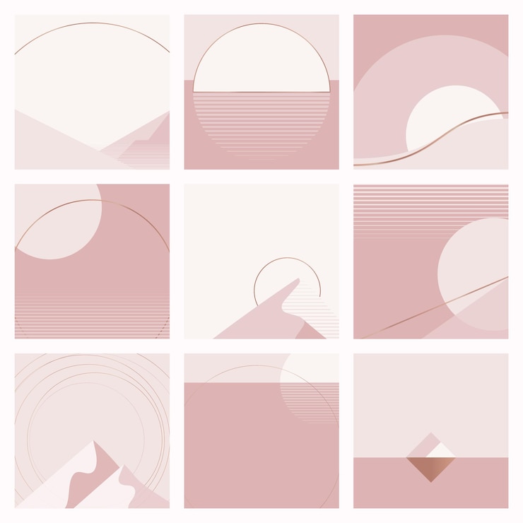 Gratis Vector minimale roze geometrische achtergrond in scandinavische stijl