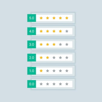 Minimale ster rating symbool pictogrammen