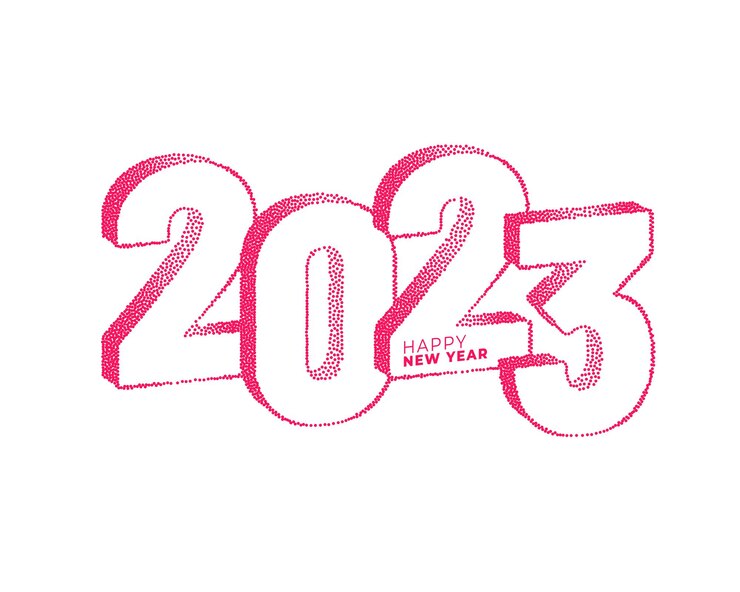 Gratis Vector minimale stijl oudejaarsavond begroetingsbanner met 3d 2023 tekst vectorillustratie