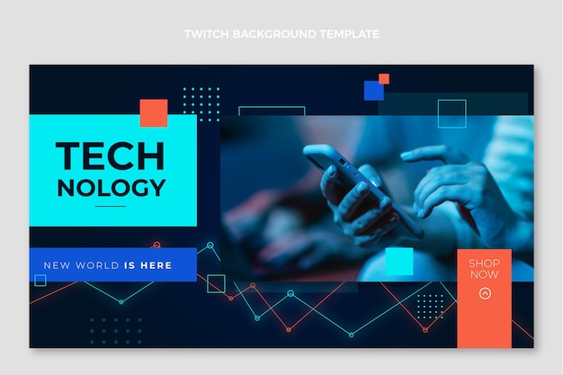 Gratis vector minimale technologie twitch achtergrond