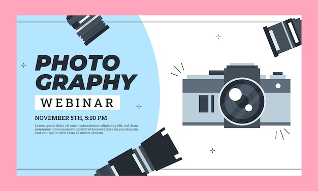 Gratis vector minimale webinar-sjabloon voor fotografiestudio's