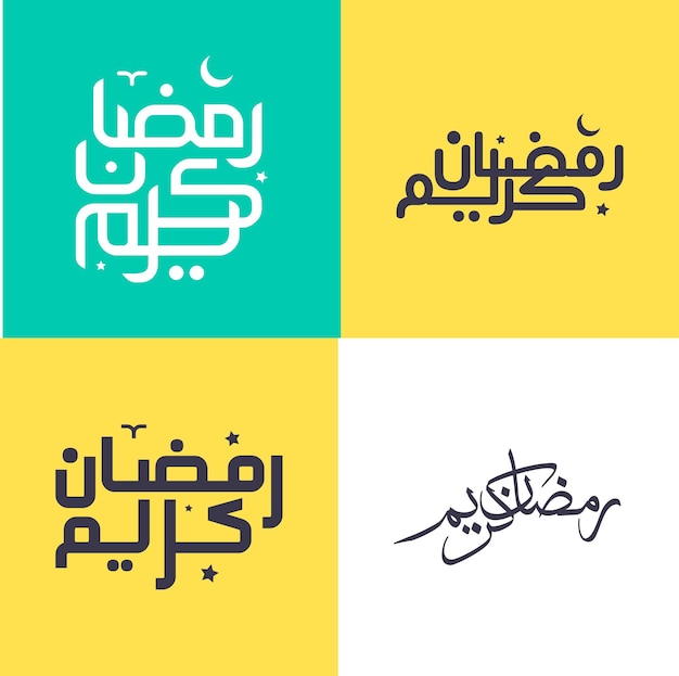 Gratis vector minimalistisch arabisch kalligrafiepakket voor islamitische feesten en festiviteiten