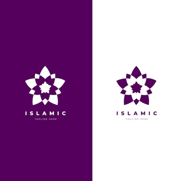 Minimalistisch islamitisch logo in twee kleuren