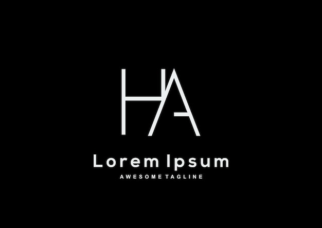 Minimalistisch letter HA-logo-ontwerp
