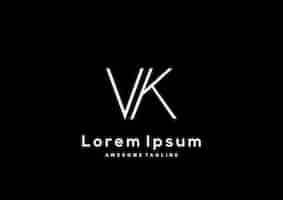 Gratis vector minimalistisch letter vk-logo-ontwerp