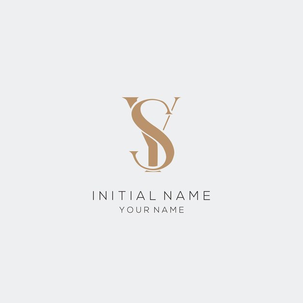 minimalistisch logo-ontwerp van de letter Y S voor een persoonlijk merk of bedrijf