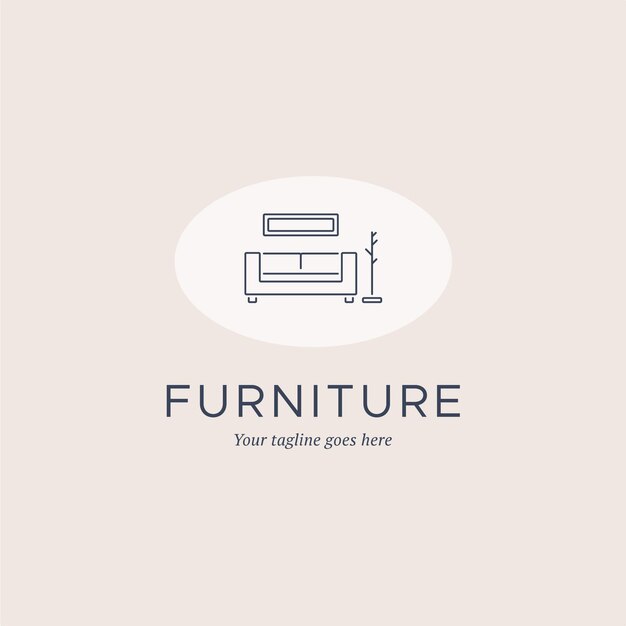 Minimalistisch meubilair logo sjabloon