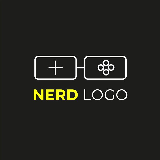 Minimalistisch nerd-logo-ontwerp