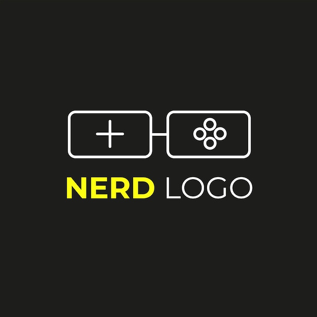 Minimalistisch nerd-logo-ontwerp