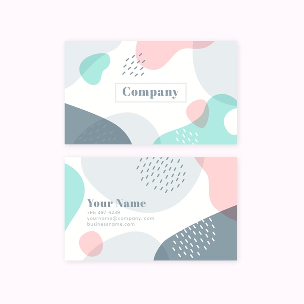 Gratis vector minimalistisch pastelkleurig visitekaartje