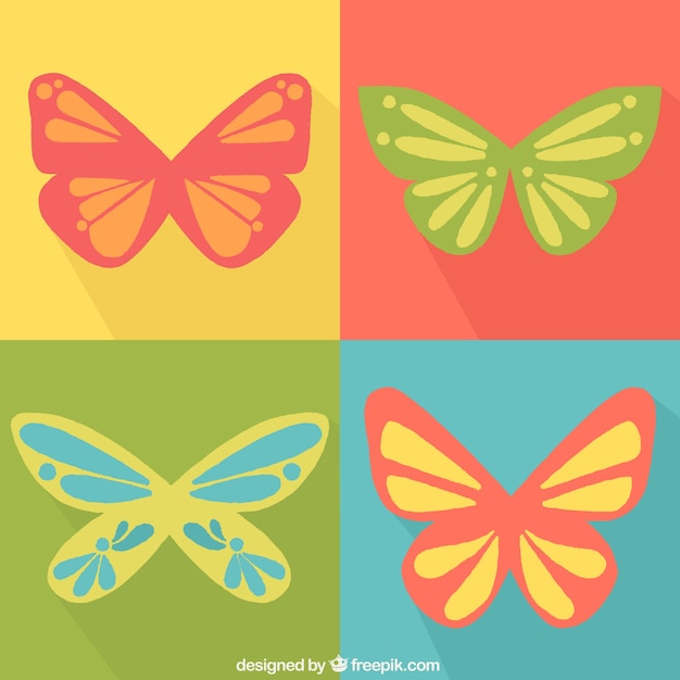 Gratis vector minimalistisch vlinders in plat design