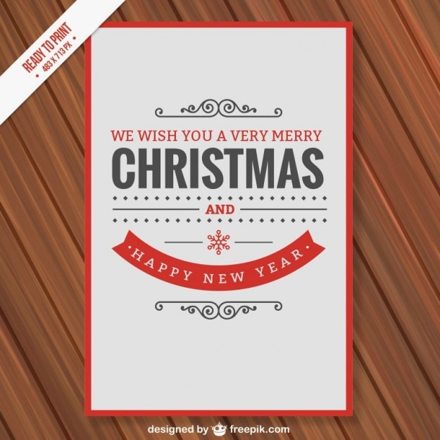 Gratis vector minimalistische cmyk kerstkaart